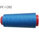 Cone 1000 m fil polyester fil n°80 couleur bleu longueur du cone 1000 mètres bobiné en France certifié oeko tex