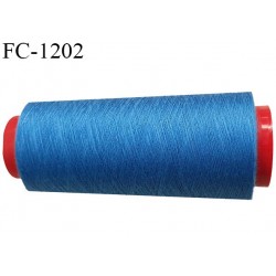 Cone 1000 m fil polyester fil n°80 couleur bleu longueur du cone 1000 mètres bobiné en France certifié oeko tex