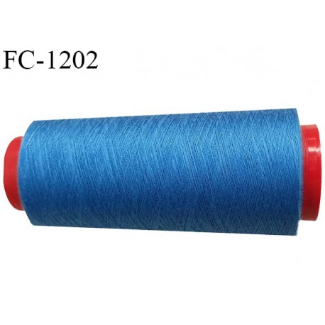 Cone 1000 m fil polyester fil n°80 couleur bleu longueur du cone 1000 mètres bobiné en France certifié oeko tex