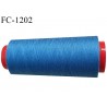 Cone 1000 m fil polyester fil n°80 couleur bleu longueur du cone 1000 mètres bobiné en France certifié oeko tex