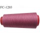 Cone 1000 m fil polyester fil n°80 couleur rose balais longueur du cone 1000 mètres bobiné en France certifié oeko tex