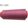 Cone 1000 m fil polyester fil n°80 couleur rose balais longueur du cone 1000 mètres bobiné en France certifié oeko tex