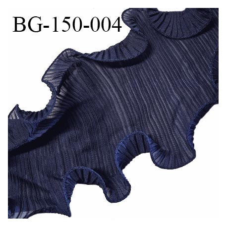 Bande galon tissu style mousseline plissée couleur bleu marine largeur 150 cm prix au mètre