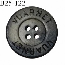 Bouton 25 mm couleur kaki et noir inscription Vuarnet très belle qualité 4 trous diamètre 25 mm épaisseur 4 mm prix à l'unité