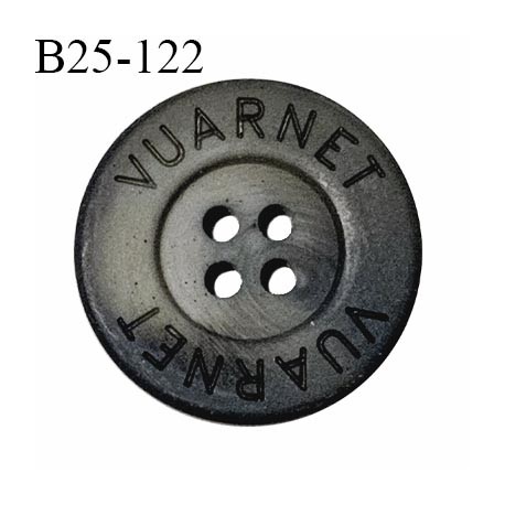 Bouton 20 mm couleur marron clair inscription Vuarnet très belle qualité 4 trous diamètre 20 mm épaisseur 4 mm prix à l'unité