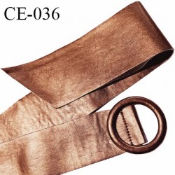 Déstockage Ceinture 100 cm synthétique souple imitation cuir couleur bronze avec boucle ronde longueur 100 cm prix à l'unité