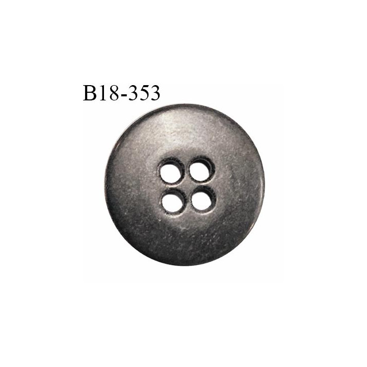Bouton 18 mm haut de gamme métal couleur argent vieilli inscription Vuarnet couleur laiton 4 trous prix à la pièce