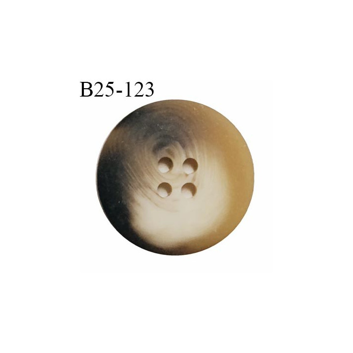 Bouton 25 mm couleur marron et beige inscription Vuarnet très belle qualité 4 trous diamètre 25 mm épaisseur 4 mm prix à l'unité