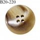 Bouton 20 mm couleur beige marbré 4 trous diamètre 20 mm épaisseur 5 mm prix à l'unité