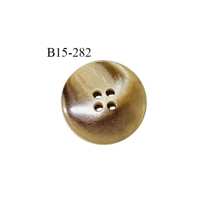 Bouton 15 mm couleur beige marbré 4 trous diamètre 15 mm épaisseur 5 mm prix à l'unité