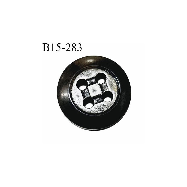 Bouton 15 mm couleur marron kaki marbré 4 trous diamètre 15 mm épaisseur 4 mm prix à l'unité