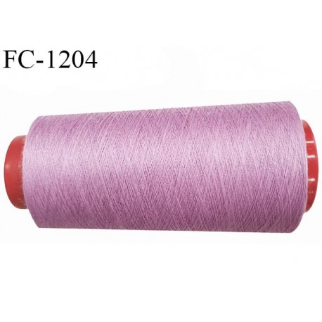 Cone 1000 m fil polyester fil n°80 couleur lilas longueur du cone 1000 mètres bobiné en France certifié oeko tex