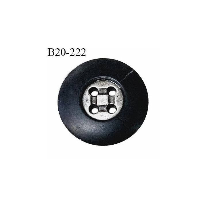 Bouton 20 mm haut de gamme couleur noir 4 trous diamètre 20 mm épaisseur 5 mm prix à l'unité