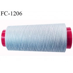 Cone 1000 m fil polyester fil n°80 couleur gris clair longueur du cone 1000 mètres bobiné en France certifié oeko tex