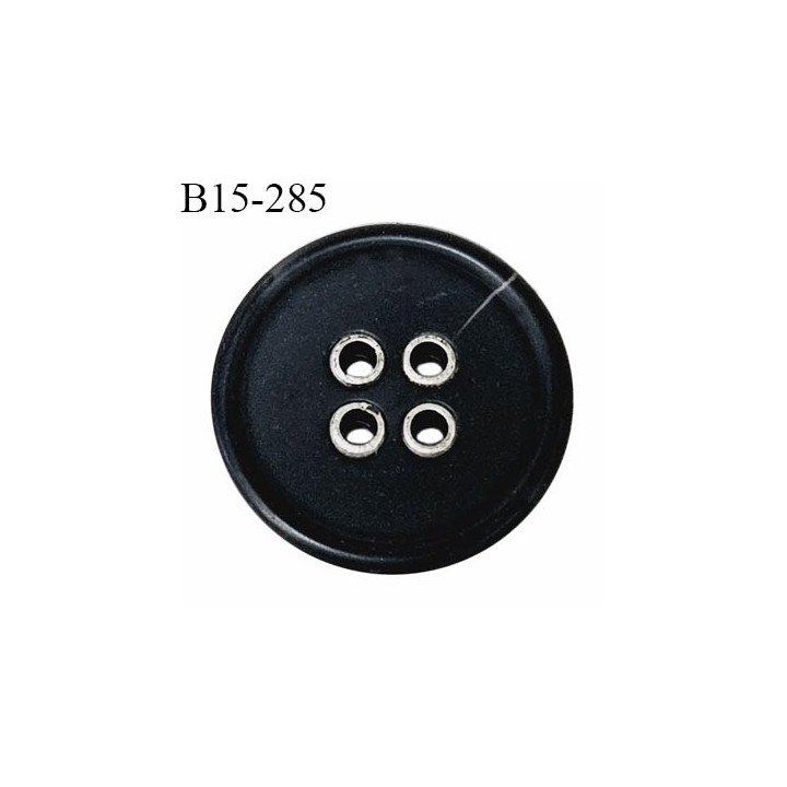 Bouton 15 mm haut de gamme couleur noir 4 trous diamètre 15 mm épaisseur 5 mm prix à l'unité