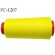 Cone 1000 m fil polyester fil n°80 couleur jaune vif longueur du cone 1000 mètres bobiné en France certifié oeko tex