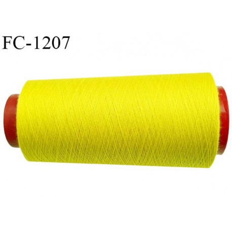 Cone 1000 m fil polyester fil n°80 couleur jaune vif longueur du cone 1000 mètres bobiné en France certifié oeko tex