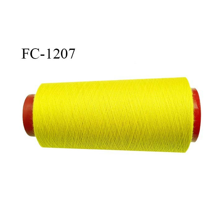 Cone 1000 m fil polyester fil n°80 couleur jaune vif longueur du cone 1000 mètres bobiné en France certifié oeko tex