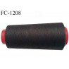 Cone 1000 m fil polyester fil n°80 couleur marron foncé longueur du cone 1000 mètres bobiné en France certifié oeko tex