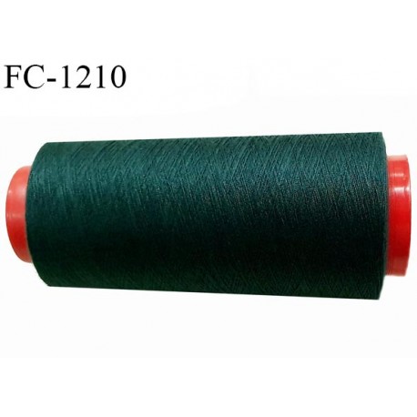Cone 1000 m fil polyester fil n°80 couleur vert bouteille longueur du cone 1000 mètres bobiné en France certifié oeko tex