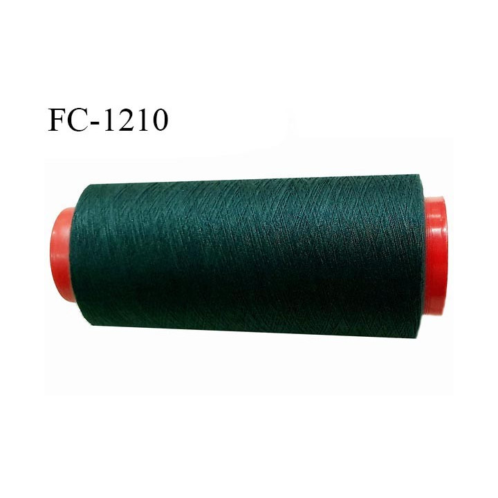 Cone 1000 m fil polyester fil n°80 couleur vert bouteille longueur du cone 1000 mètres bobiné en France certifié oeko tex