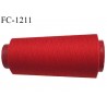 Cone 1000 m fil polyester fil n°80 couleur rouge longueur du cone 1000 mètres bobiné en France certifié oeko tex