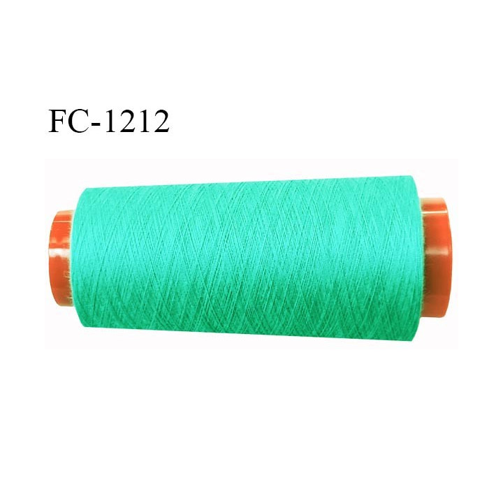 Cone 1000 m fil polyester fil n°80 couleur vert longueur du cone 1000 mètres bobiné en France certifié oeko tex