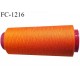 Cone 1000 m fil polyester fil n°80 couleur orange vif longueur du cone 1000 mètres bobiné en France certifié oeko tex