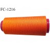 Cone 1000 m fil polyester fil n°80 couleur orange vif longueur du cone 1000 mètres bobiné en France certifié oeko tex