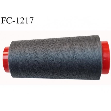 Cone 1000 m fil polyester fil n°80 couleur gris foncé longueur du cone 1000 mètres bobiné en France certifié oeko tex