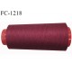 Cone 1000 m fil polyester fil n°80 couleur bordeaux lie de vin longueur du cone 1000 mètres bobiné en France certifié oeko tex