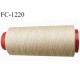 Cone 1000 m fil polyester fil n°80 couleur beige longueur du cone 1000 mètres bobiné en France certifié oeko tex