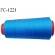 Cone 1000 m fil polyester fil n°80 couleur bleu lumineux longueur du cone 1000 mètres bobiné en France certifié oeko tex