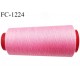 Cone 1000 m fil polyester fil n°80 couleur rose malabar longueur du cone 1000 mètres bobiné en France certifié oeko tex