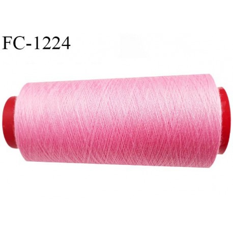 Cone 1000 m fil polyester fil n°80 couleur rose malabar longueur du cone 1000 mètres bobiné en France certifié oeko tex