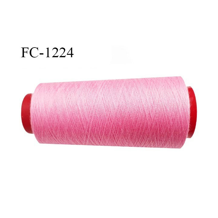 Cone 1000 m fil polyester fil n°80 couleur rose malabar longueur du cone 1000 mètres bobiné en France certifié oeko tex
