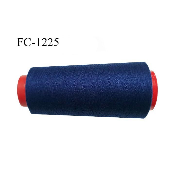 Cone 1000 m fil polyester fil n°80 couleur bleu longueur du cone 1000 mètres bobiné en France certifié oeko tex