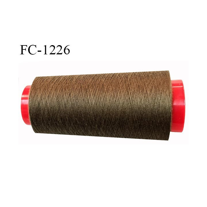Cone 1000 m fil polyester fil n°80 couleur marron clair longueur du cone 1000 mètres bobiné en France certifié oeko tex