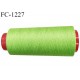 Cone 1000 m fil polyester fil n°80 couleur vert anis longueur du cone 1000 mètres bobiné en France certifié oeko tex