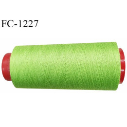 Cone 1000 m fil polyester fil n°80 couleur vert anis longueur du cone 1000 mètres bobiné en France certifié oeko tex