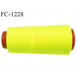 Cone 1000 m fil polyester fil n°80 couleur jaune fluo longueur du cone 1000 mètres bobiné en France certifié oeko tex