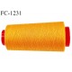 Cone 1000 m fil polyester fil n°80 couleur orange clair lumineux longueur du cone 1000 mètres bobiné en France certifié oeko tex