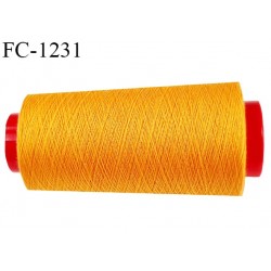 Cone 1000 m fil polyester fil n°80 couleur orange clair lumineux longueur du cone 1000 mètres bobiné en France certifié oeko tex