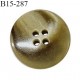 Bouton 15 mm couleur kaki marbré 4 trous diamètre 15 mm épaisseur 5 mm prix à l'unité