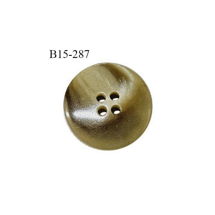 Bouton 15 mm couleur kaki marbré 4 trous diamètre 15 mm épaisseur 5 mm prix à l'unité