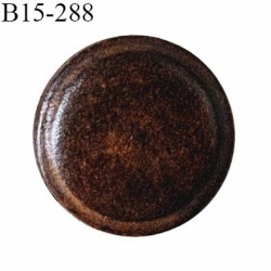 Bouton plat 15 mm cuir marron diamètre 15 mm épaisseur 4 mm accroche avec un anneau très haut de gamme prix à la pièce