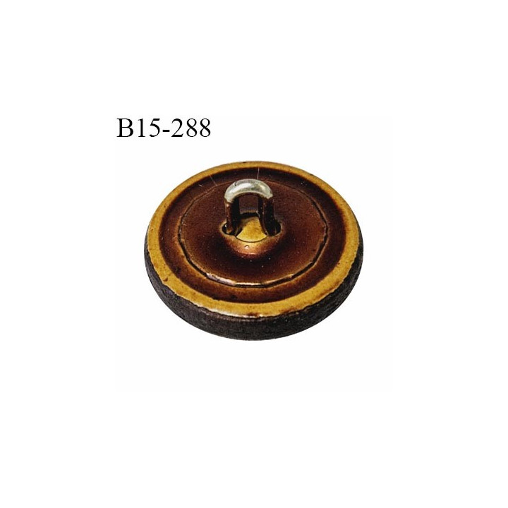 Bouton plat 15 mm cuir marron diamètre 15 mm épaisseur 4 mm accroche avec un anneau très haut de gamme prix à la pièce