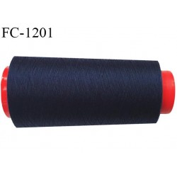 Cone 2000 m fil polyester fil n°80 couleur bleu jeans longueur du cone 2000 mètres bobiné en France certifié oeko tex