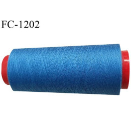 Cone 2000 m fil polyester fil n°80 couleur bleu longueur du cone 2000 mètres bobiné en France certifié oeko tex