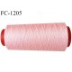 Cone 2000 m fil polyester fil n°80 couleur rose longueur du cone 2000 mètres bobiné en France certifié oeko tex